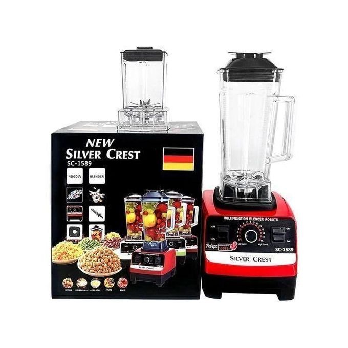 SILVER CREST Commercial 2 in 1 Countertop Blender and Grinder. 4500W Power, 2L Jug Capacity, Sharp Stainless Steel Blades, Multiple Speed Settings.
