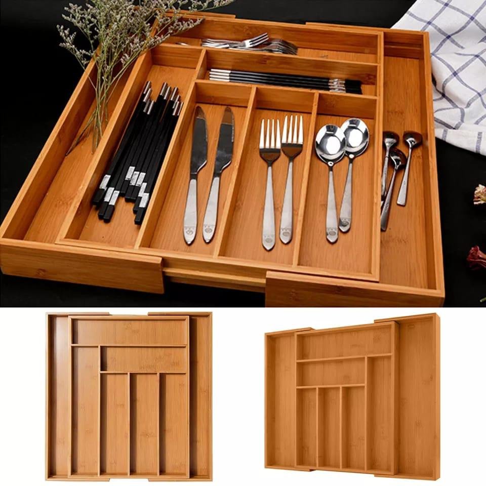 ✨ Luxury Expandable Kitchen Cutlery Drawer Organizer – Neat, Stylish &amp; Space Saving